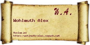 Wohlmuth Alex névjegykártya