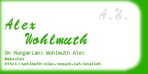 alex wohlmuth business card